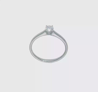 0.33ct. CZ Solid Real 14k White Gold Solitaire Engagement Ring-RM1934E-033-W