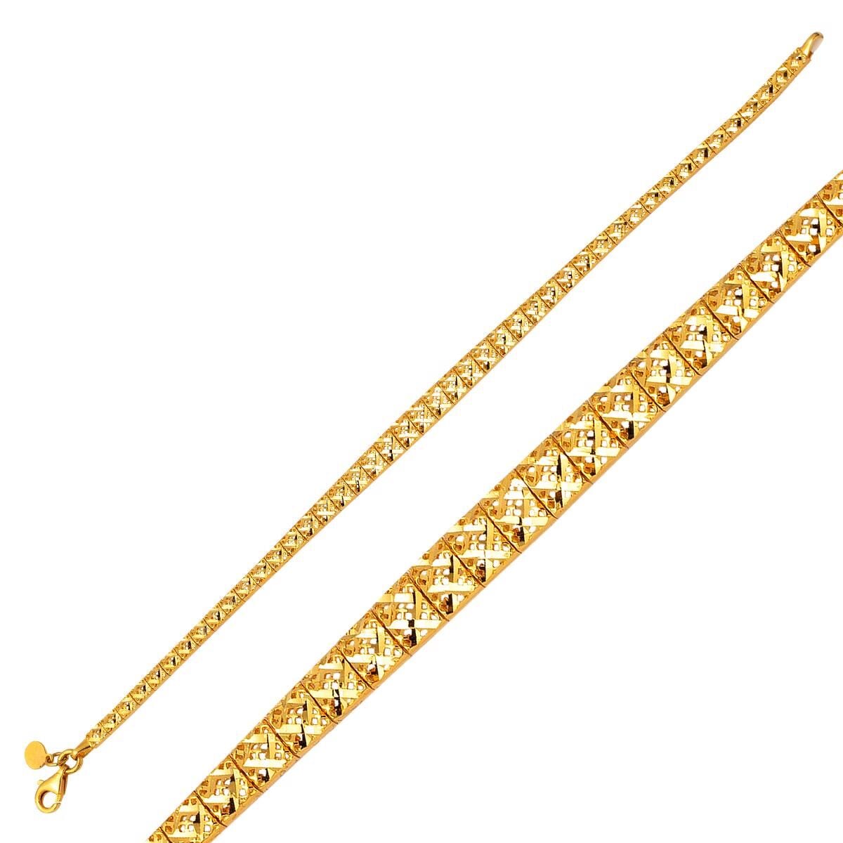 14K Yellow Gold Princess Bracelet
