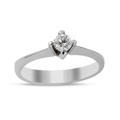 14K White Gold Cross Setting Solitaire Diamond Ring (2.22 g)
