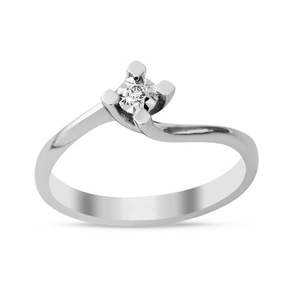 14K White Gold 0.04 Ct Illusion Solitaire Diamond Ring