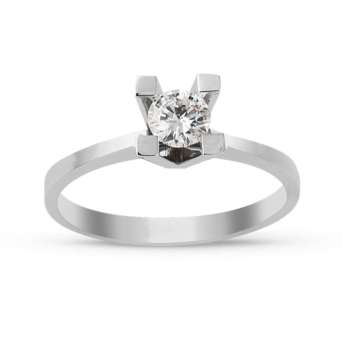 14K White Gold 0.25 Ct Solitaire Diamond Ring