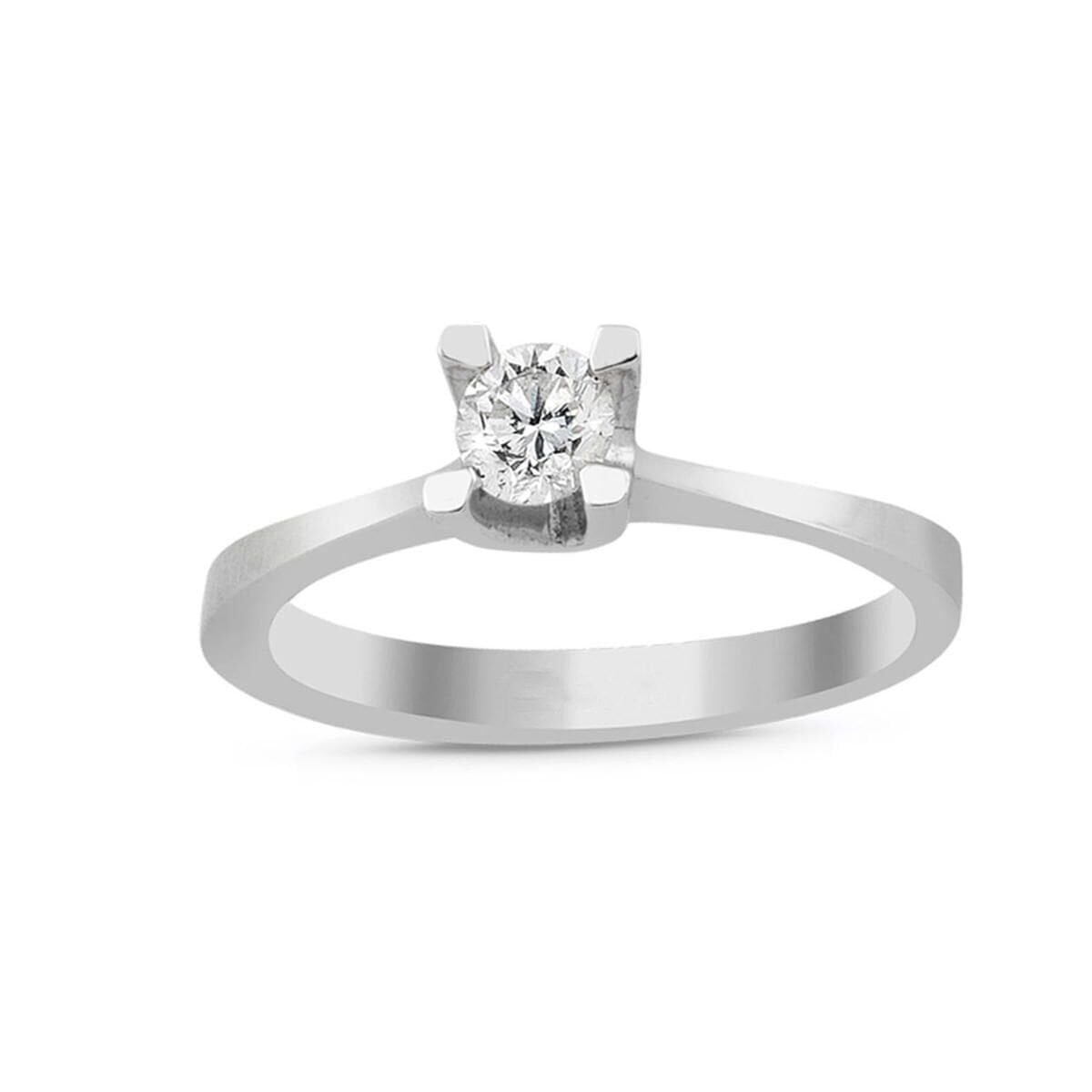 14K White Gold 0.28 Ct Solitaire Diamond Ring