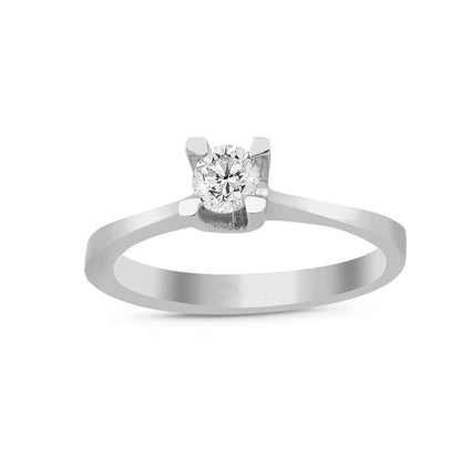 14K White Gold 0.28 Ct Solitaire Diamond Ring