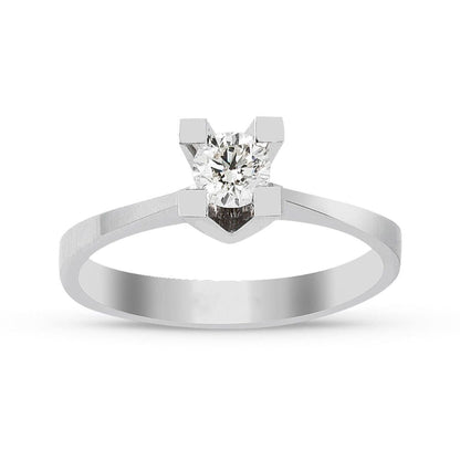 14K White Gold 0.30 Ct Single Stone Diamond Ring
