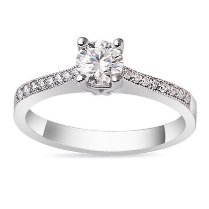 14K White Gold 0.45 Ct Solitaire Diamond Ring