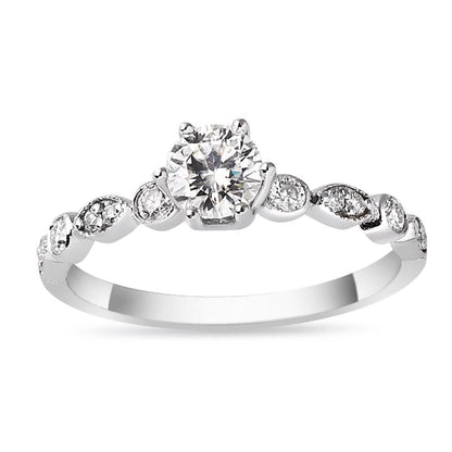 14K White Gold 0.38 Ct Solitaire Baguette Diamond Ring