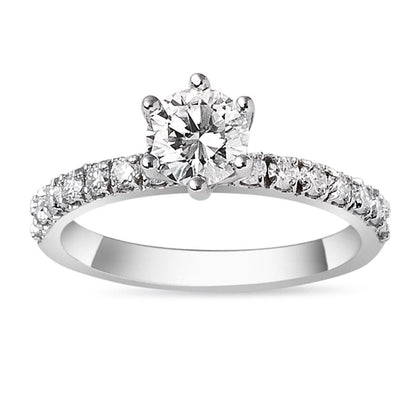 14K White Gold 0.50 Ct Solitaire Diamond Ring (2.5 g)