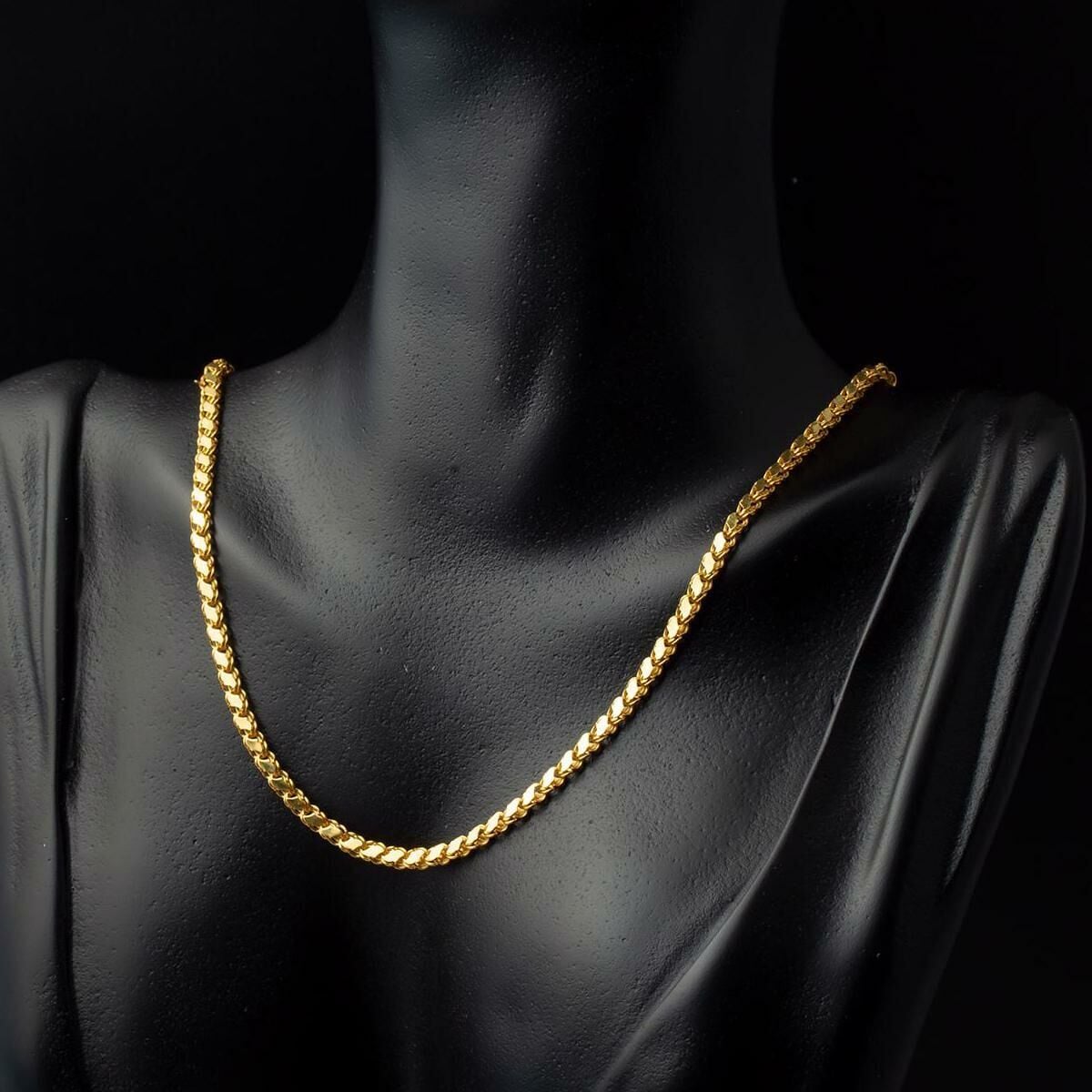 14K Yellow Gold Sequin Chain 45 cm