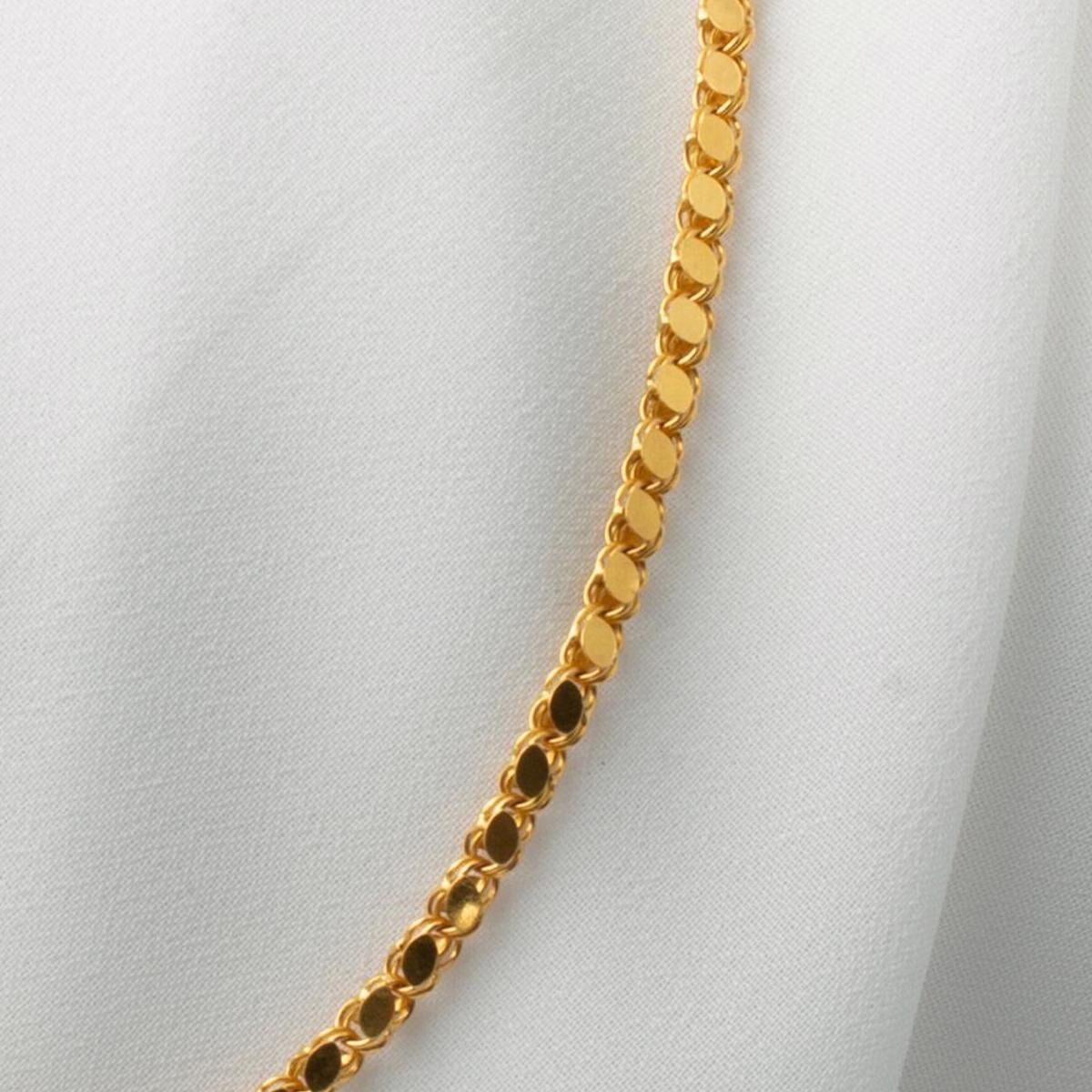 14K Yellow Gold Sequin Chain 45 cm