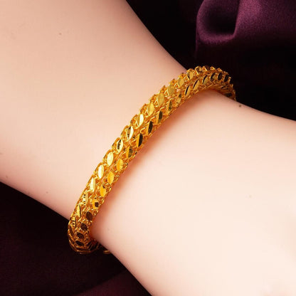 22K Yellow Gold Sequin Bracelet