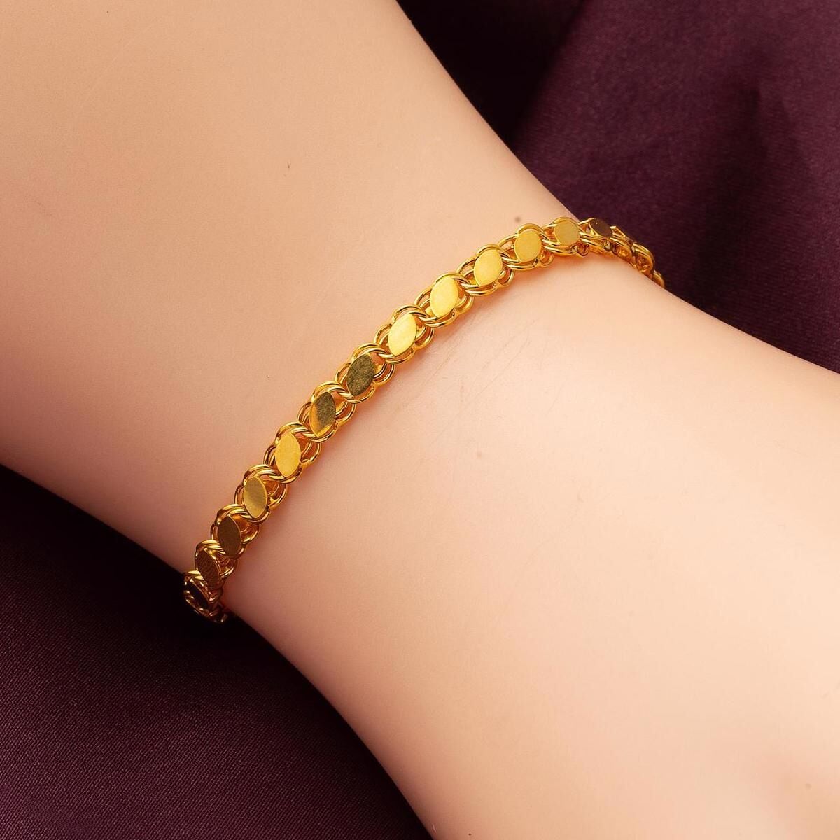 22K Yellow Gold Sequin Bracelet (5.11 g)