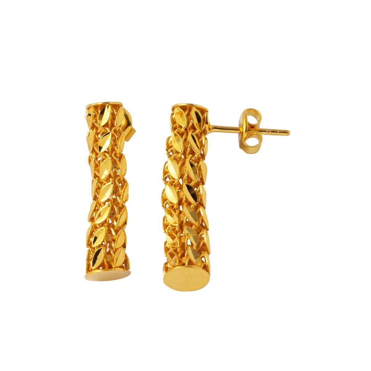 22K Yellow Gold Sequin Earrings