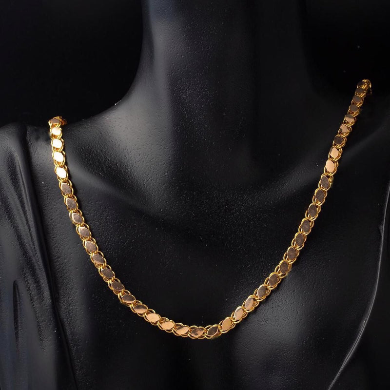 22K Yellow Gold Sequin Chain 60 cm
