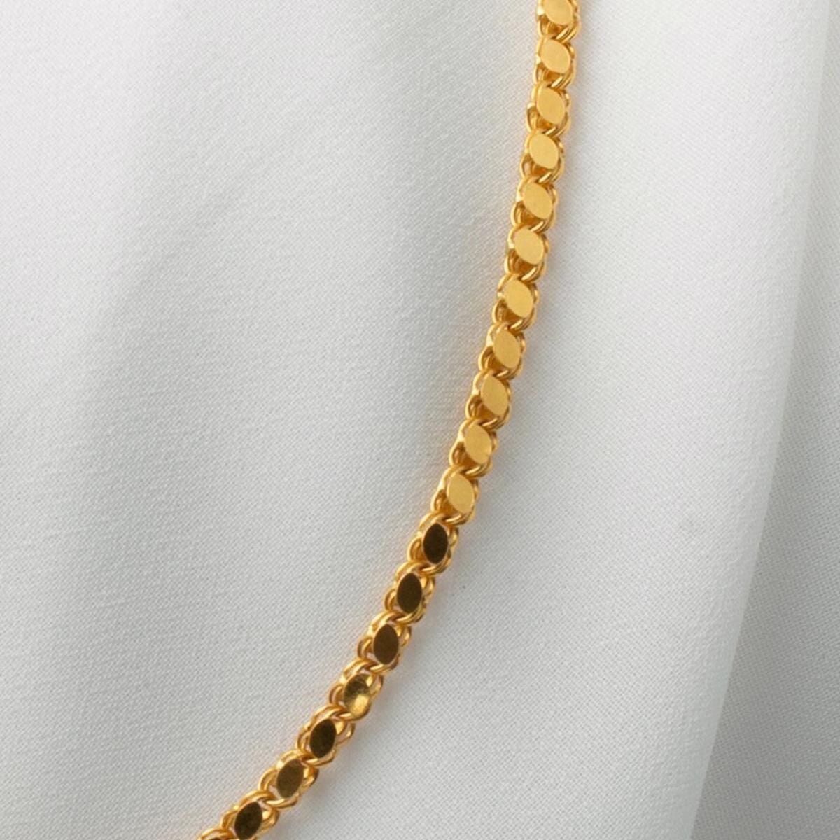 22K Yellow Gold Sequin Chain 65 cm