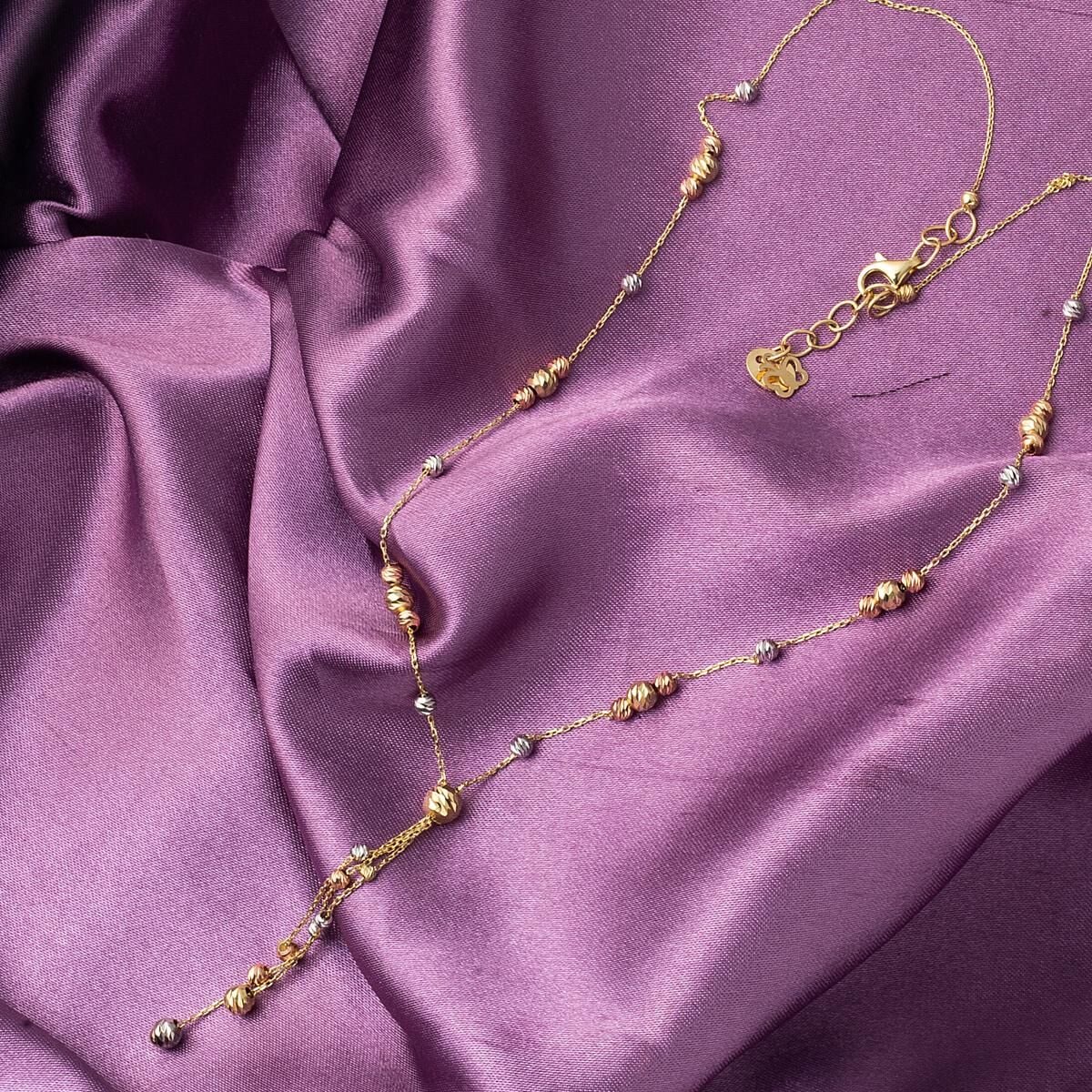 14K Yellow Gold Tassel Gold Bead Set