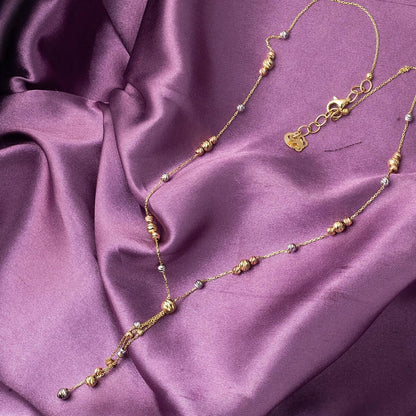 14K Yellow Gold Tassel Gold Bead Set