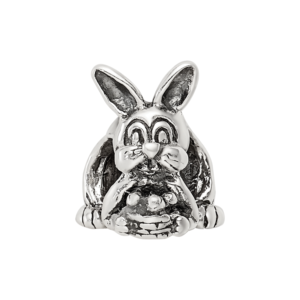 Sterling Silver Reflections Bunny With Basket Bead