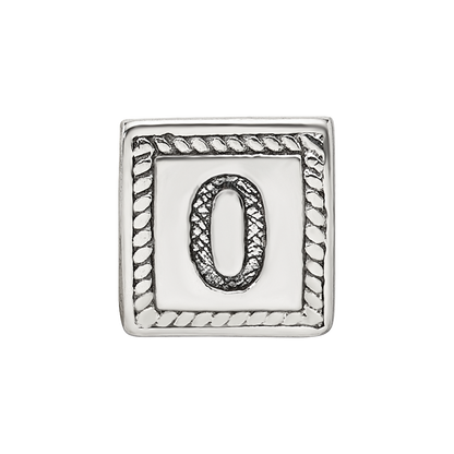 Sterling Silver Reflections Number 0 Triangle Block Bead