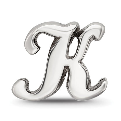 Sterling Silver Reflections Letter K Script Bead