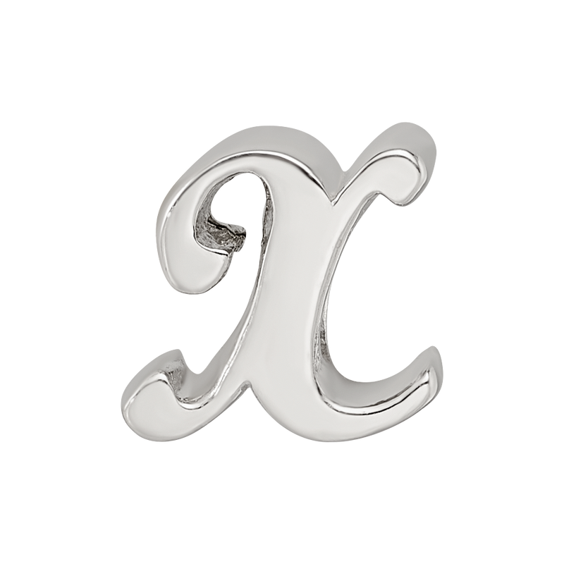Sterling Silver Reflections Letter X Script Bead