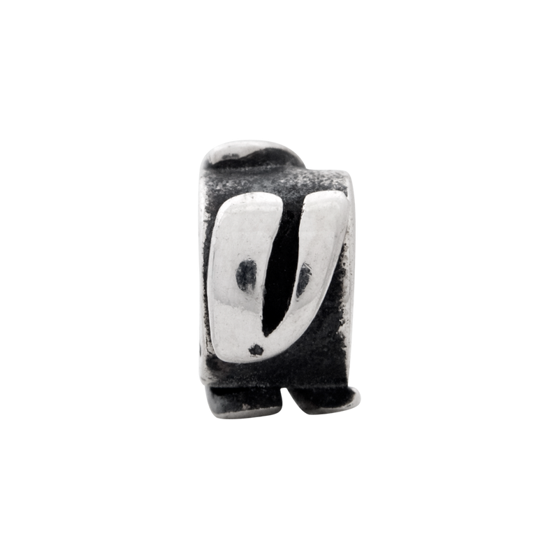 Sterling Silver Reflections Letter V Message Bead