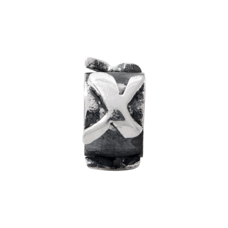 Sterling Silver Reflections Letter X Message Bead