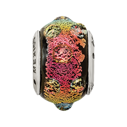 Sterling Silver Reflections Rainbow Dichroic Glass Bead