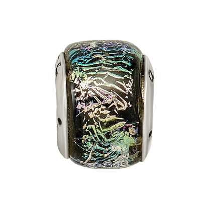 Sterling Silver Reflections Rainbow Dichroic Glass Bead