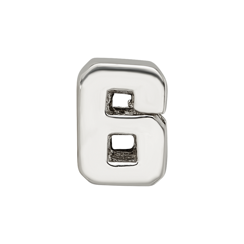 Sterling Silver Reflections Number 6 Bead