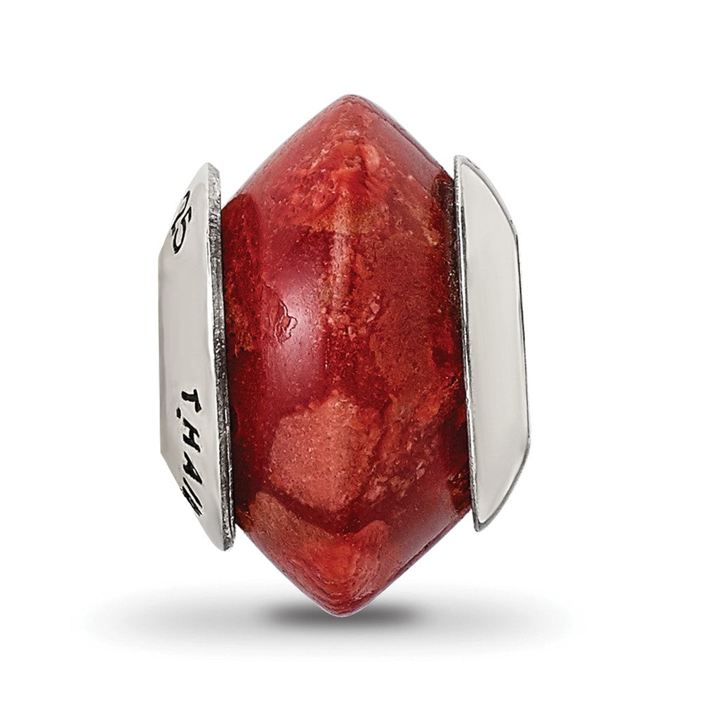 Sterling Silver Reflections Bamboo Coral Stone Bead