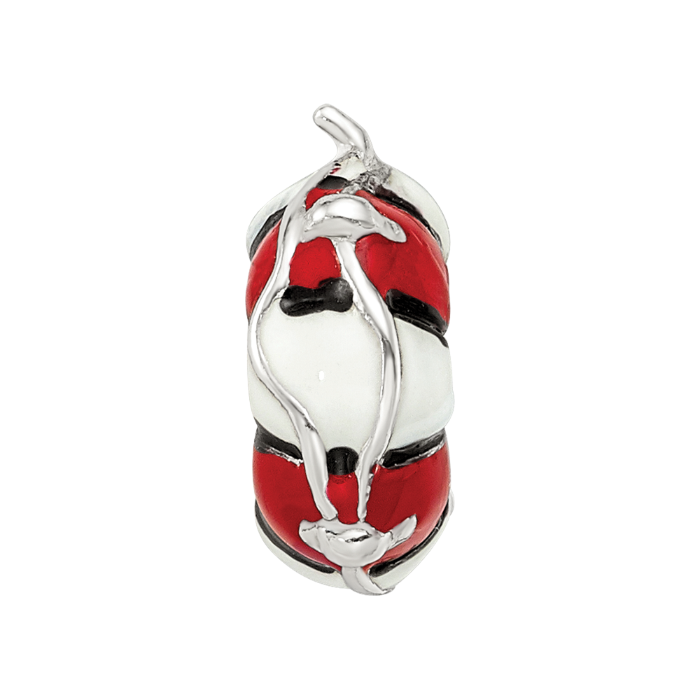 Sterling Silver Reflections Enameled Life Preserver Bead