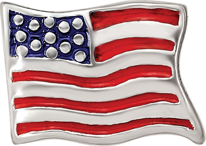Sterling Silver Reflections Enameled Usa Flag Bead