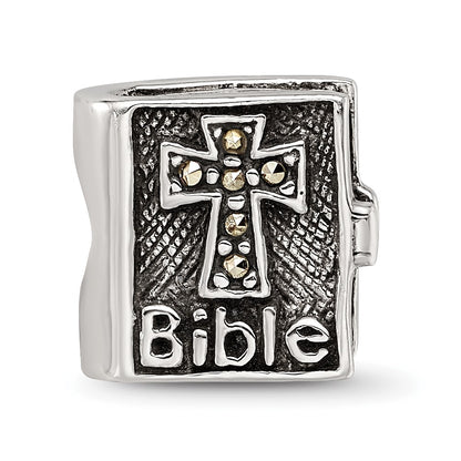 Sterling Silver Reflections Marcasite Cross Bible Bead