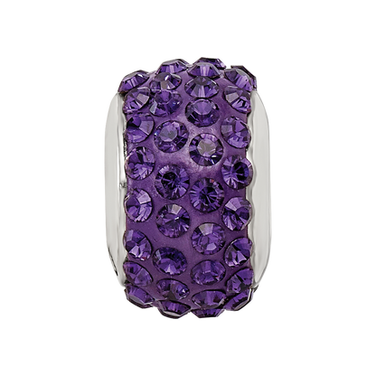Sterling Silver Reflections Purple/Violet Full Preciosa Crystal Bead