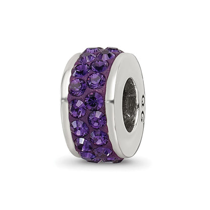Sterling Silver Reflections Purple Double Row Preciosa Crystal Bead