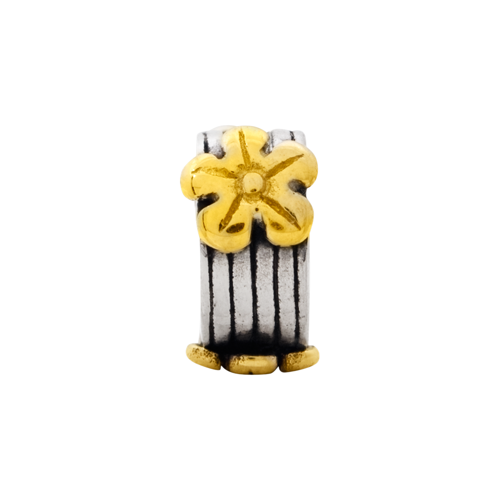 Ss/Gold Plated Sterling Silver & 14K Reflections Floral Bead