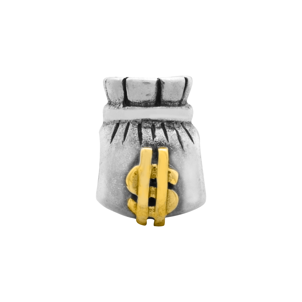 Ss/Gold Plated Sterling Silver & 14K Reflections Money Bag Bead