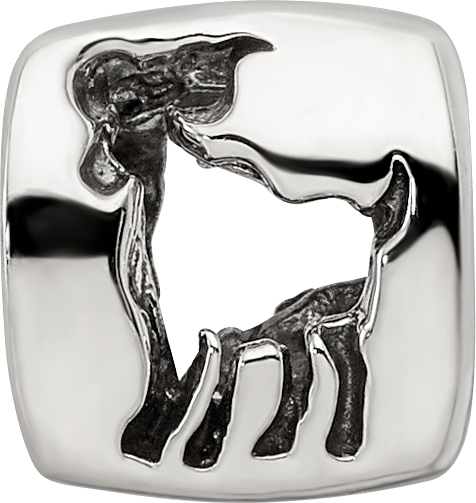 Sterling Silver Reflections Aries Zodiac Antiqued Bead