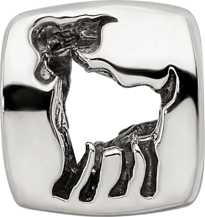 Sterling Silver Reflections Aries Zodiac Antiqued Bead