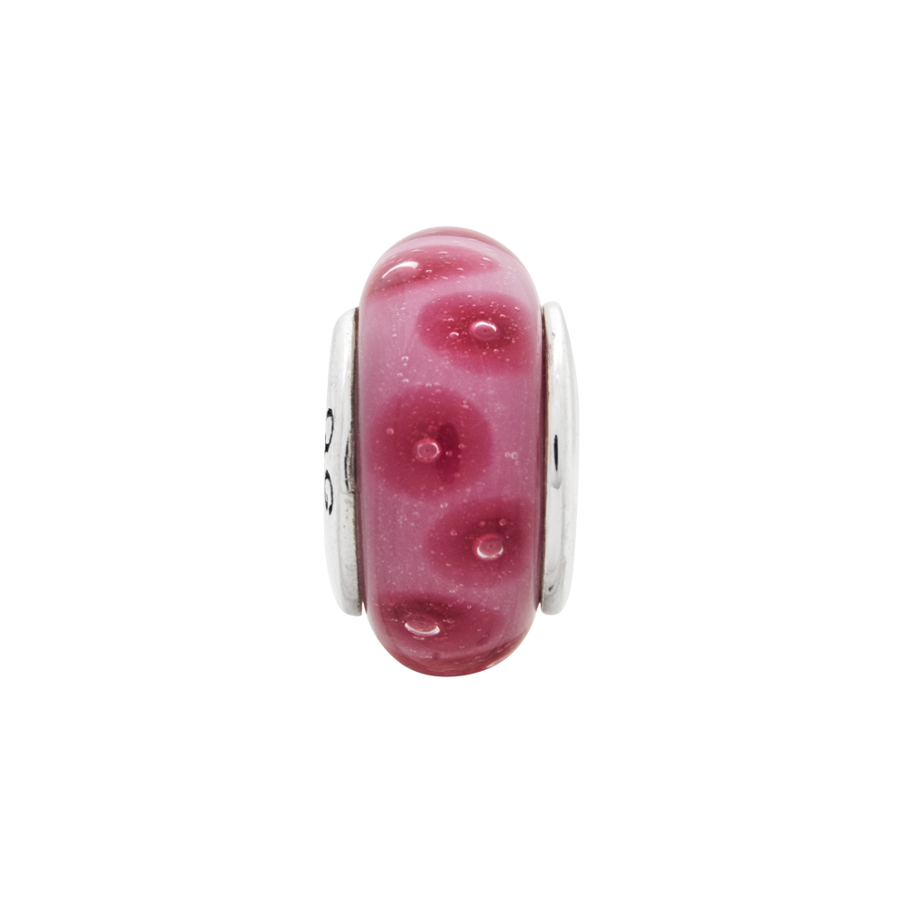 Sterling Silver Reflections Pink Hand-Blown Glass Bead