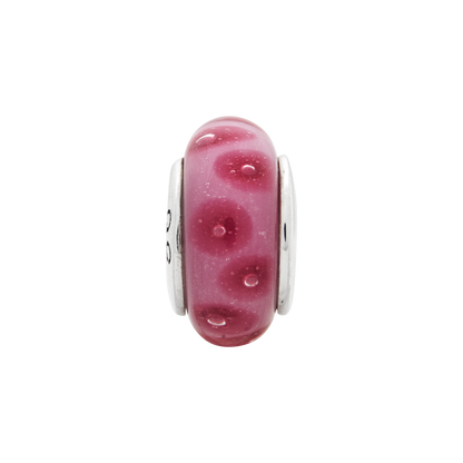 Sterling Silver Reflections Pink Hand-Blown Glass Bead