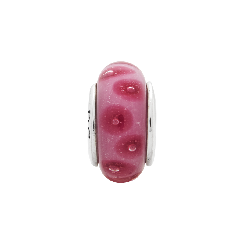 Sterling Silver Reflections Pink Hand-Blown Glass Bead