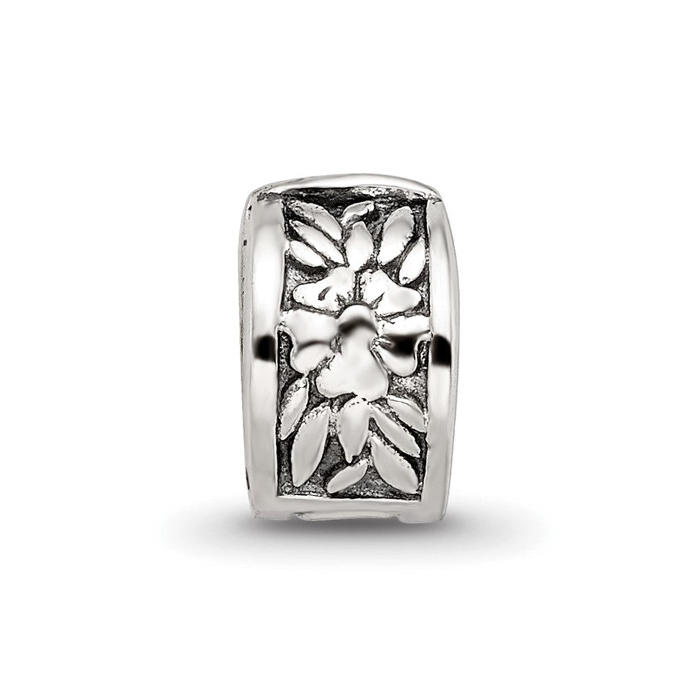 Sterling Silver Kids Collection Reflections Floral Pattern Clip Bead