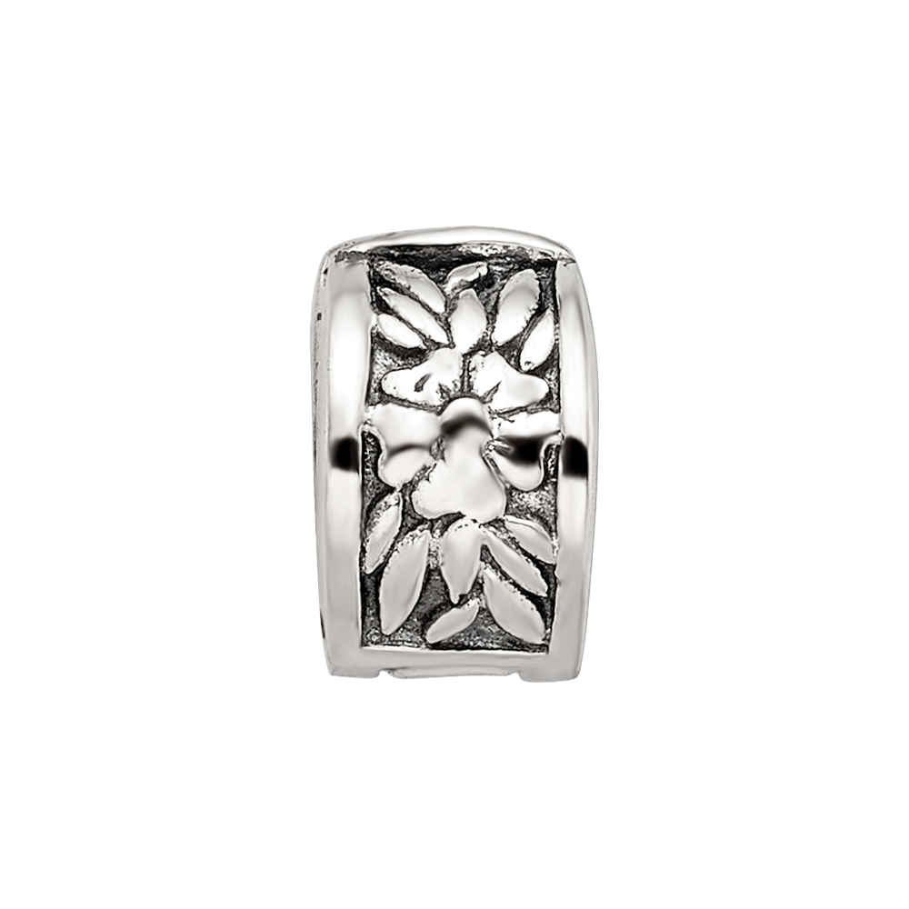 Sterling Silver Kids Collection Reflections Floral Pattern Clip Bead