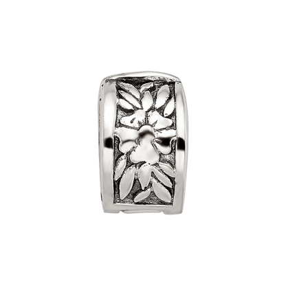 Sterling Silver Kids Collection Reflections Floral Pattern Clip Bead