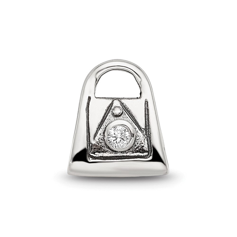 Sterling Silver Reflections Kids Cz Handbag Bead