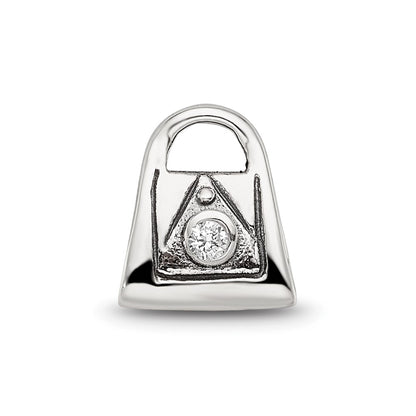 Sterling Silver Reflections Kids Cz Handbag Bead