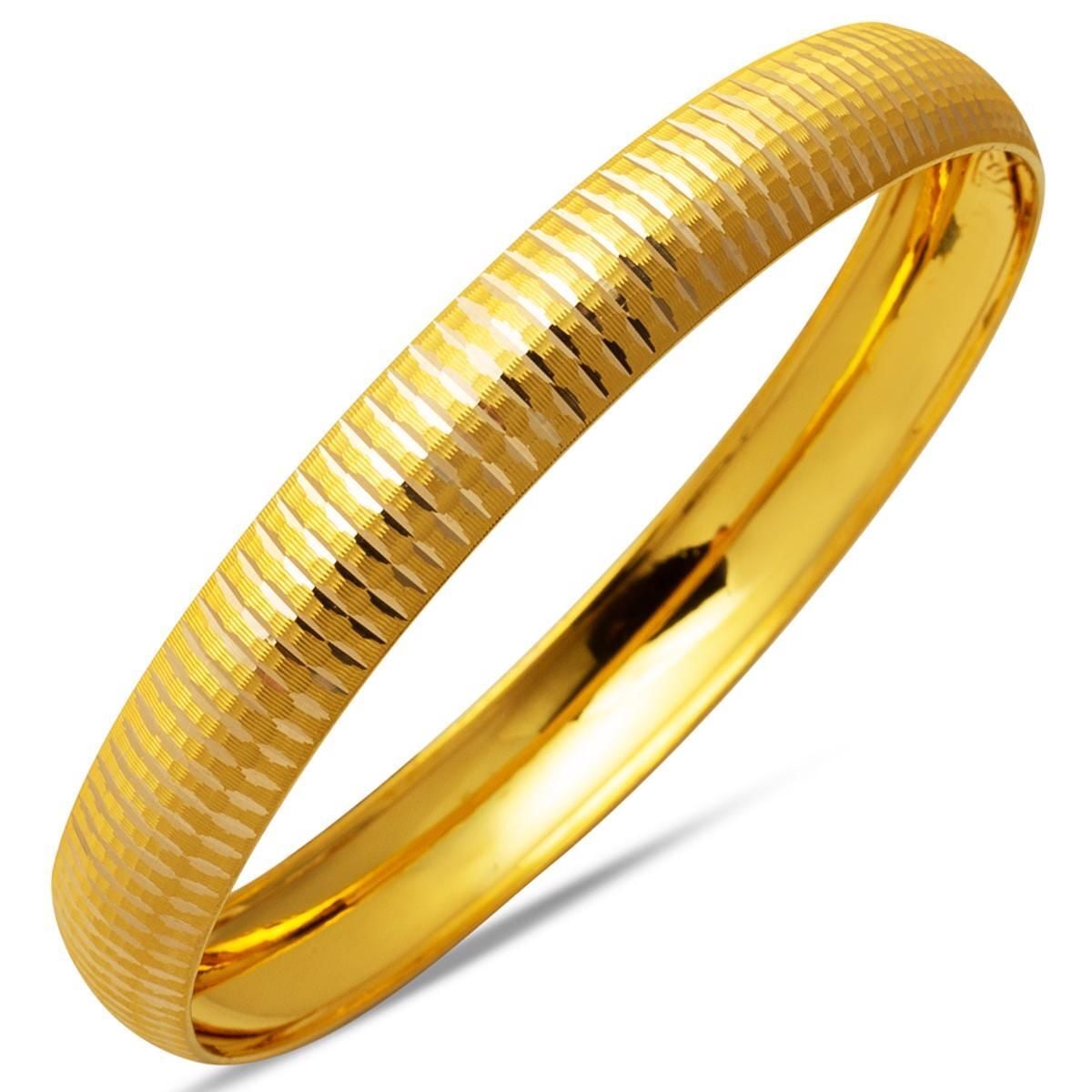 14K Yellow Gold Ray Bangle