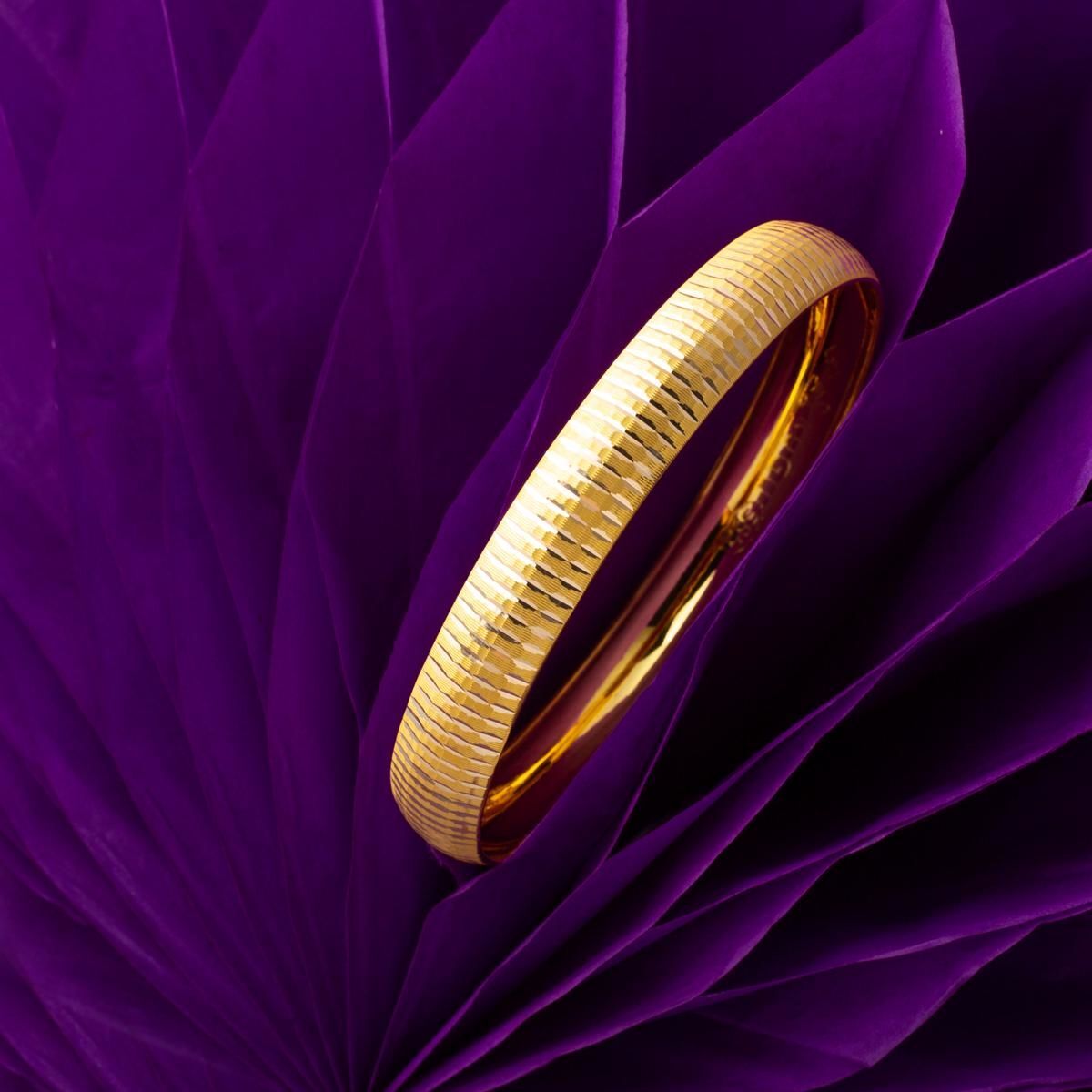 14K Yellow Gold Ray Bangle