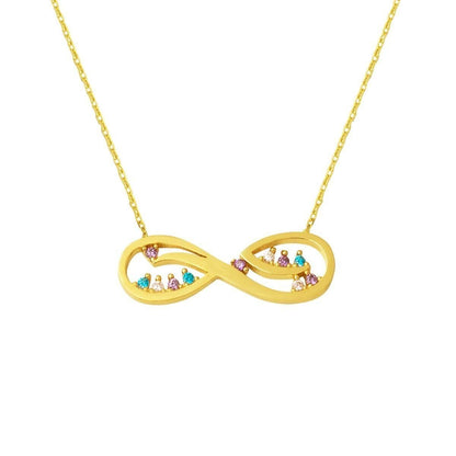 14K Yellow Gold Colored Infinity Cubic Zirconia Necklace
